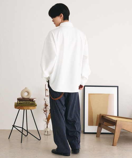 「epnok」 長袖シャツ MEDIUM ネイビー メンズ_画像3