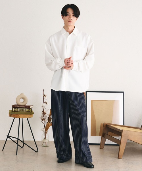 「epnok」 長袖シャツ MEDIUM ネイビー メンズ_画像5