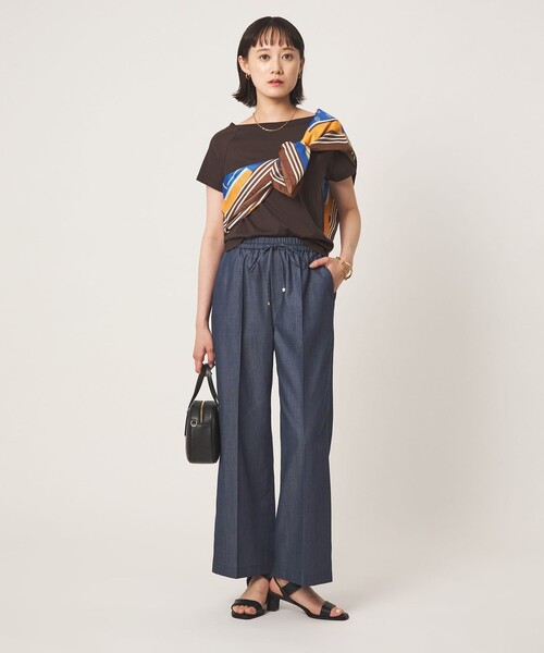 green label relaxing ニーハイフレアパンツ デニム L green label relaxing（グリーンレーベルリラクシング） ワイドパンツ