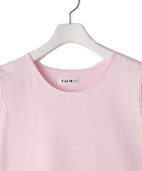 新品　ADAM ET ROPÉ ピンク ペプラム　半袖チュニック Fサイズ ADAM ET ROPE'（アダムエロペ） tシャツ 「AAYUSHI for ADAM ET ROPE
