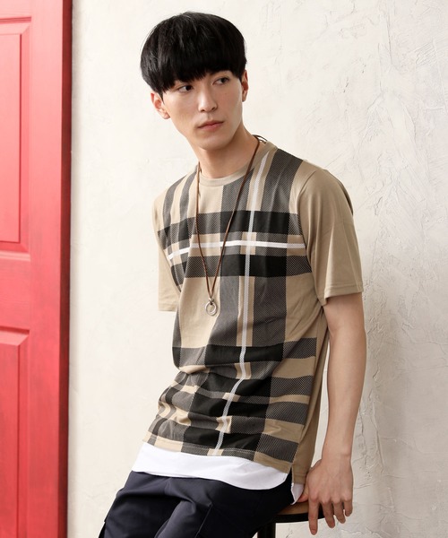 Tシャツ Tシャツ チョーカー付きビッグシルエット チェック レイヤードカットソー Zozotown Paypayモール店 通販 Paypayモール