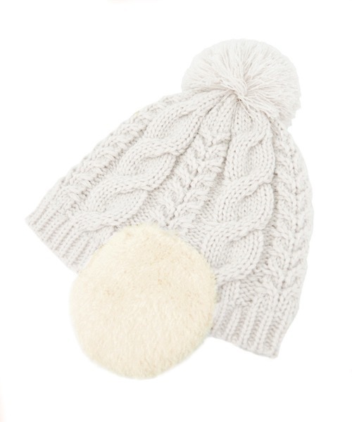 polcadot（ポルカドット） ニット帽 ニットキャップ EAR COVER BONBON