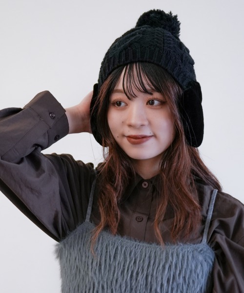 tricot COMME des GARCONS ボアニット帽ブラック希少ビッグ tricot