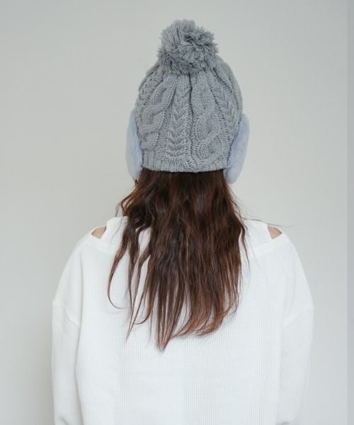 polcadot（ポルカドット） ニット帽 ニットキャップ EAR COVER BONBON