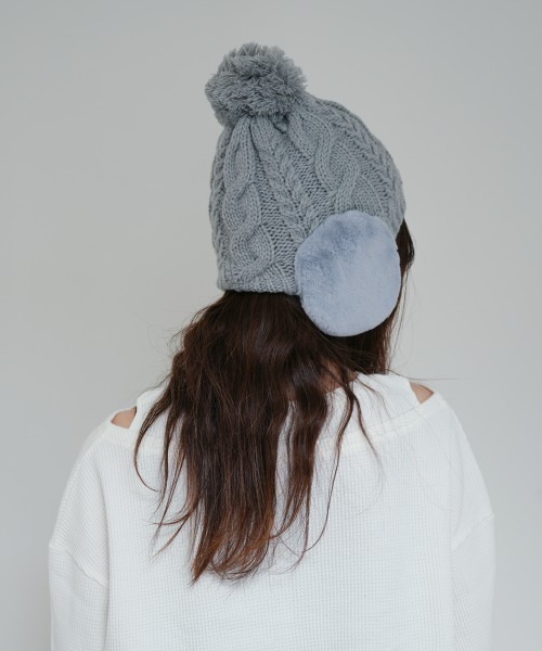 polcadot（ポルカドット） ニット帽 ニットキャップ EAR COVER BONBON