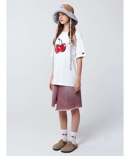 Tシャツ・カットソー KIRSH Big Cherry T-Shirt White W KIRSH Women's Big Cherry Glitter Graphic T-Shirt Standard