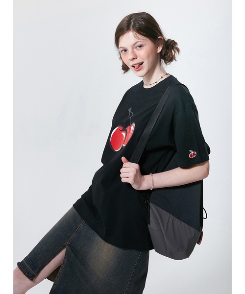 【KIRSH】MESH COLLAR T-SHIRT [BLACK]〜半袖Tシャツ★韓国発 ☆2022SS新作☆KIRSH X Matthew☆ARTWORK PRINTING T-SHIRT