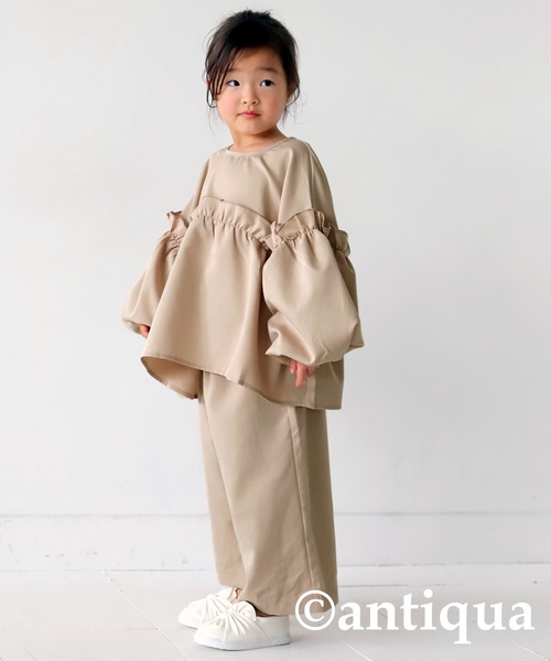 antiqua ブラウス シャツ フリルブラウス キッズ 子供服 女の子