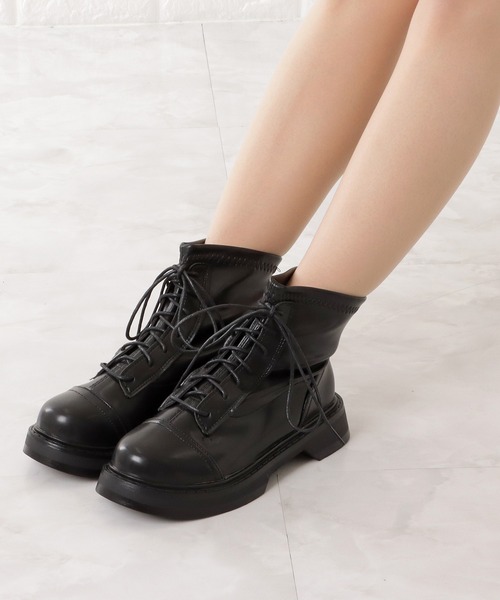 レディース レースアップ ブーツ ショート vi-496 Lace Ladies ブーツ レースアップショートブーツ レディース