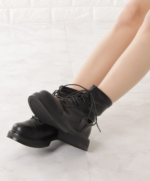 【タグ付き未使用】MAMISSA  マミッサ　レースアップショートブーツ miniministore ショートブーツ レースアップ レディース