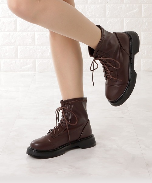 送関込☆STEVE MADDEN レースアップスタイル ショートブーツ STEVE MADDEN ブーツ 厚底レースアップブーツ/STEVE OVER-RIDE