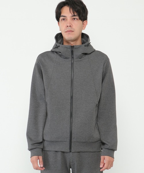 ikka パーカー テックストレッチジップパーカー メンズ