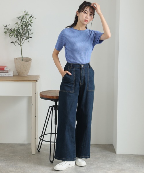 JIGGYS SHOP セーター ニット パフカルウォッシャブルワッフル