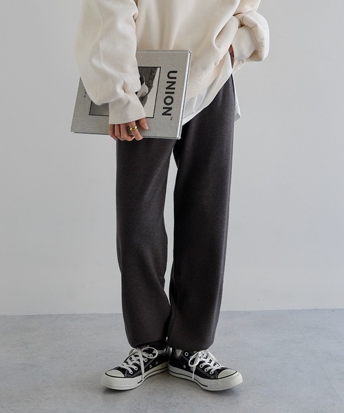 andme（アンドミー） パンツ ストレッチジョガーニットパンツ