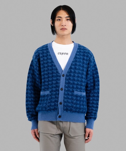 カーディガン LUFON/ルフォン/＠KID MOHAIR JAQUARD KNIT CARDIGAN 