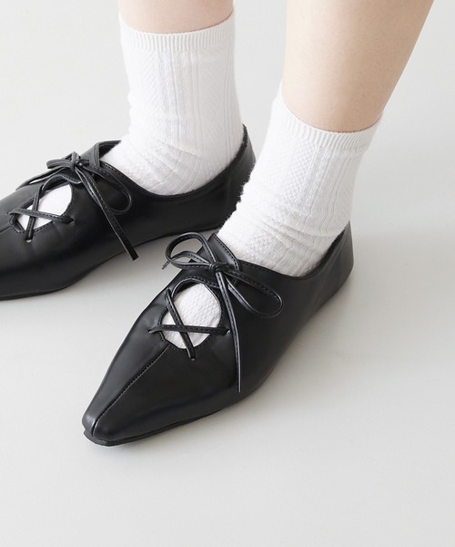 EMODA レースアップリボンパンプス L ブラック EMODA レースアップリボンパンプス L ブラック EMODA（エモダ