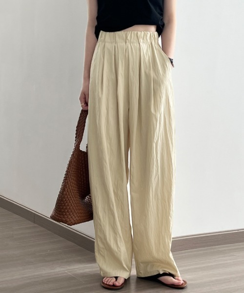 【aseedoncloud】サイズS ベージュ ワイドパンツ HW wide trousers Duck｜ASEEDONCLOUD