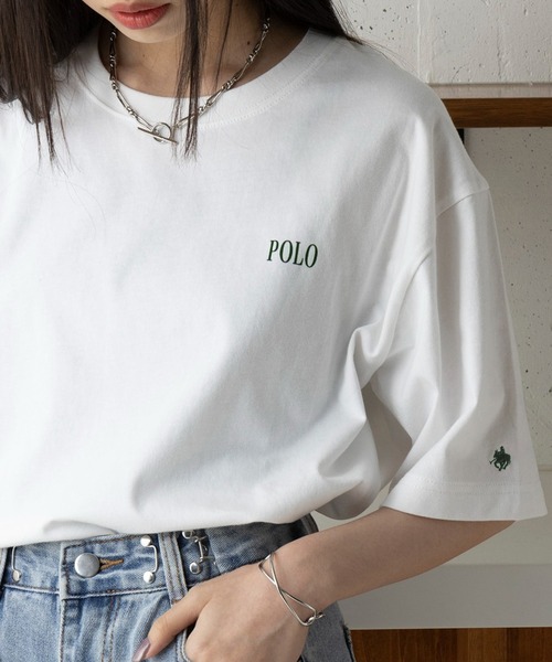 tシャツ 「POLO BCS」Mini POLO oversize print Tee　ミニポロ ワンポイントロゴ　オーバーサイズTシャツ レディース | POLO BCS | 02