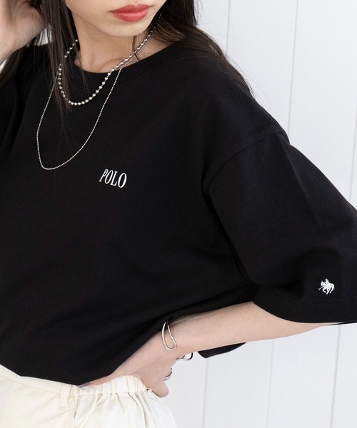 tシャツ 「POLO BCS」Mini POLO oversize print Tee　ミニポロ ワンポイントロゴ　オーバーサイズTシャツ レディース | POLO BCS | 03