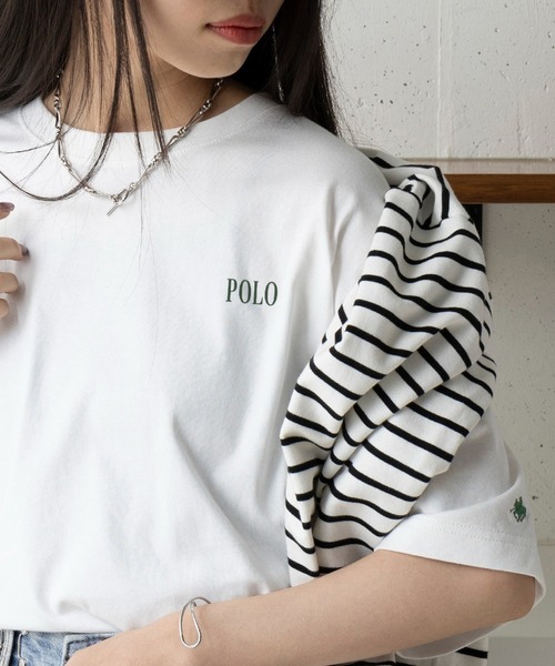 tシャツ 「POLO BCS」Mini POLO oversize print Tee　ミニポロ ワンポイントロゴ　オーバーサイズTシャツ レディース | POLO BCS | 20