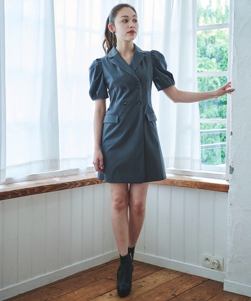 31 Sons de mode ワンピース ベルト付きミニニットワンピース