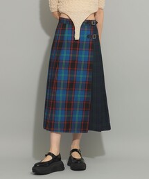 Ray BEAMS スカート チェック 切り替え キルト : ZOZOTOWN Yahoo