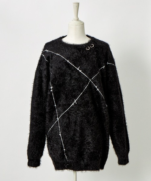 ニット セーター For ”A” barbed wire shaggy knit レディース