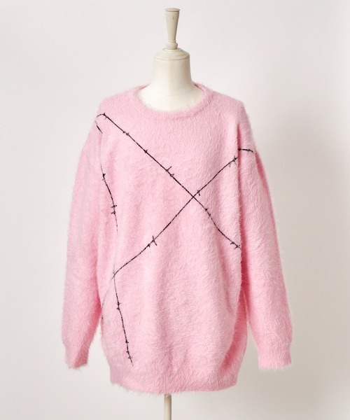 ニット セーター For ”A” barbed wire shaggy knit レディース
