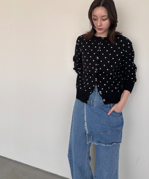 gossip!ロサンゼルス カーディガン ドット柄ショートカーディガン