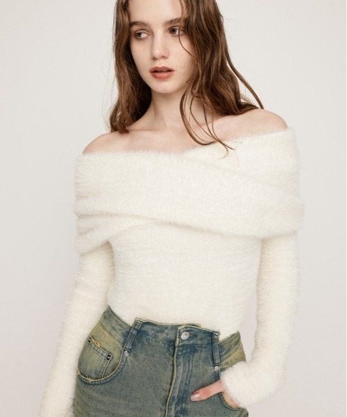 ニット セーター 「MAYWAY」OFF SHOULDER 2P TOPS オフ ショルダー 2ピー トップス レディース SLY ニット セーター 「MAYWAY」OFF SHOULDER 2P TOPS オフ