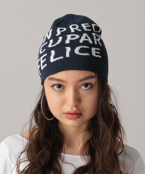 FOREVER21 ニット帽 ニットキャップ 「2024FW」ジャガードロゴ