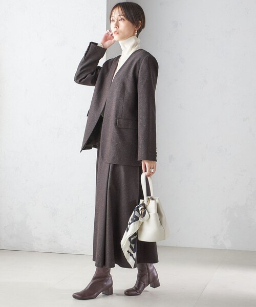 SHIPS（シップス） ジャケット ノーカラージャケット ヘリンボーン