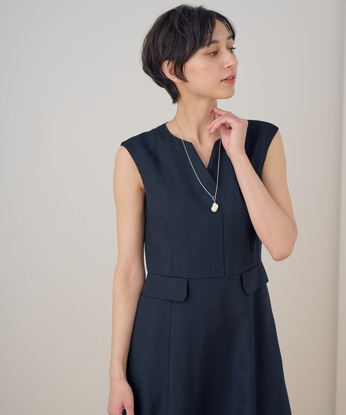 ANAYI ネイビー レース ノースリーブ ワンピース 36 ANAYI 「ANAYI」 ノースリーブワンピース 36 ネイビー