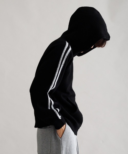 パーカー 「EPNK」Track knit hoodie / トラックニットフーディー