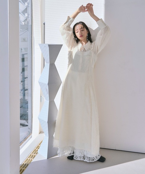 HARE パンツ レースドッキングワイドパンツ(HARE) レディース 