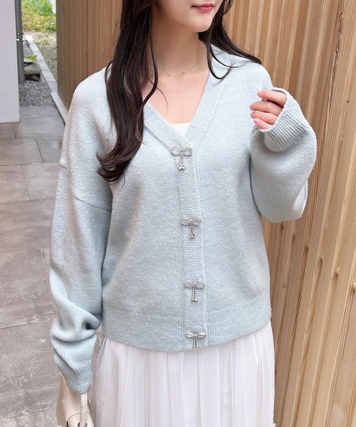 INGNI（イング） ニット セーター もちもちリボンボタンニット