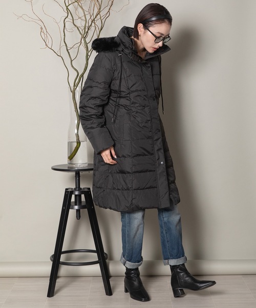 ダウンコート ダウンジャケット フードファーダウンミドルコート