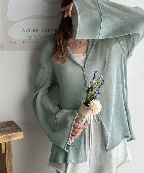 シャツ/ブラウス(長袖/七分) ENOF sheer cardigan ENOF（イナフ）の「sheer cardigan（カーディガン/ボレロ）」 - WEAR