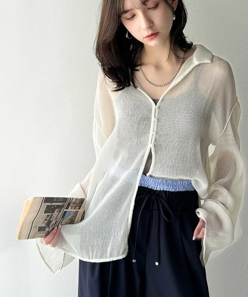シャツ/ブラウス(長袖/七分) ENOF sheer cardigan ENOF（イナフ）の「sheer cardigan（カーディガン/ボレロ）」 - WEAR