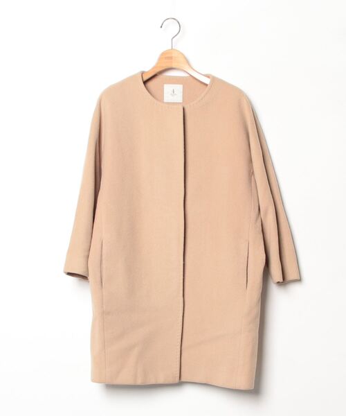 新品　ADAM ET ROPE アダムエロペ　ノーカラージレ ADAM ET ROPE'（アダムエロペ） ノーカラーコート 36 ブラウン