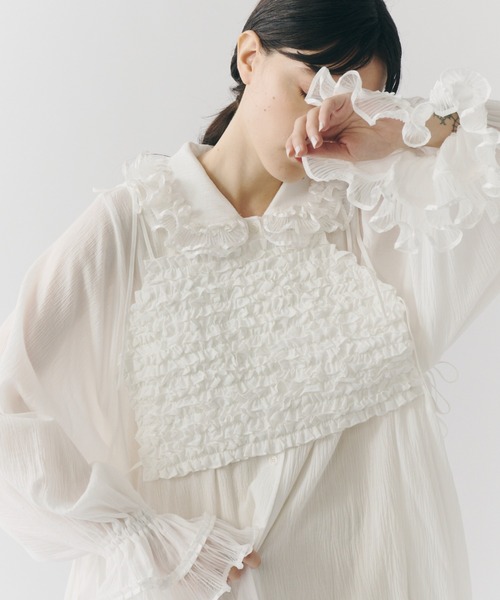 PERNA（ペルナ） シャツワンピース ボリュームフリルナイティードレス