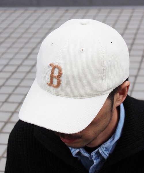 【Bibiy】コーデュロイキャップ アイボリー MLB Korea キャップ 帽子 「MLB」日本未発売モデル MLB コリア