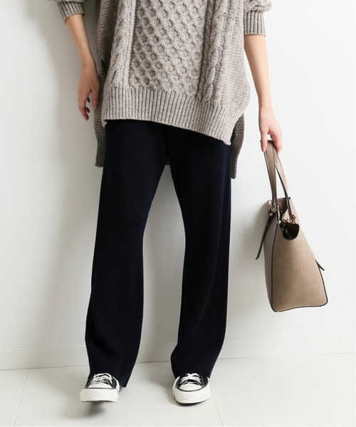 「SLOBE IENA」 イージーパンツ 40 ネイビー レディース_画像2