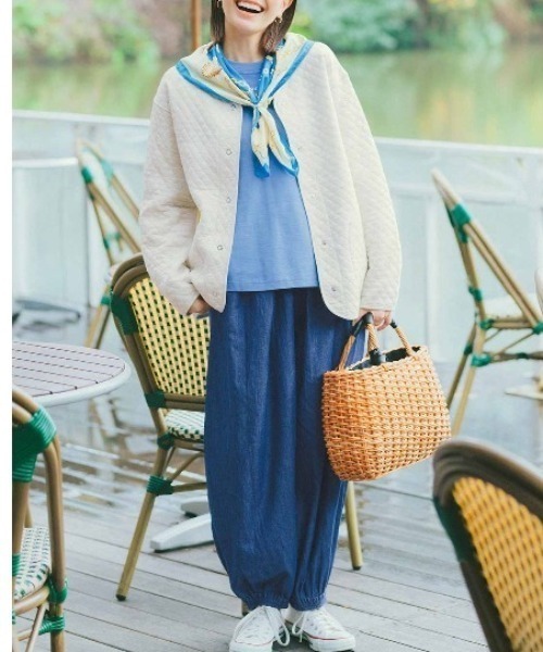 「Live in comfort」 ノーカラージャケット MEDIUM オートミール レディース_画像9