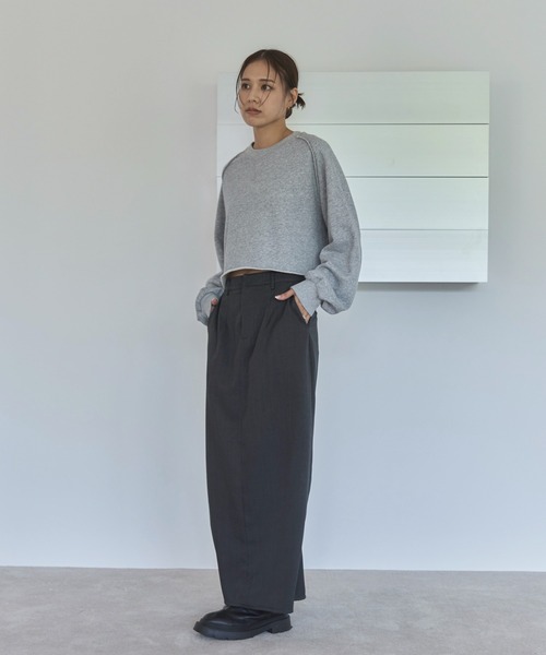 ANEW 　春色トレーナー　スカート　セットアップ feepur スカート 「セットアップ可」スラックスナロースカート