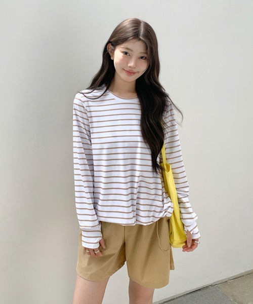 nagonstans　ラッシュガード　レディース　マルチボーダー nagonstans］Knit Rib Border Rush Guard – MaW SAPPORO