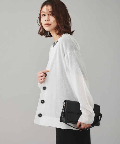 【新品タグ付】TORRAZZO DONNAシースルー ラメカーディガン グレー UNTITLED カーディガン 「TORRAZZO DONNA」シースルーラメ