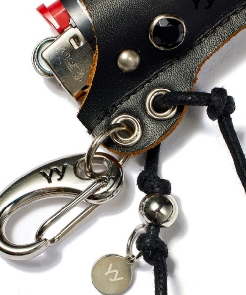 ファッション雑貨・小物その他 [OPEN YY] STUD LIGHTER CASE KEYCHAIN - BLACK OPEN Yy キーケース Yy/オープンワイワイ/STUD LIGHTER CASE