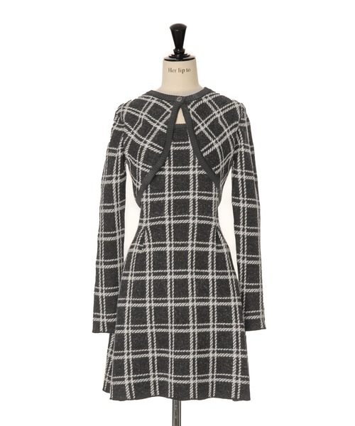 美品 herlipto Simone Knit Mini Dress ワンピース Simone Knit Mini Dress（ワンピース）｜Her lip to（ハーリップトゥー