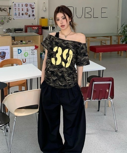 DIAVEL tシャツ 「同店秋の新作・長袖Tシャツ」カモフラージュオープン